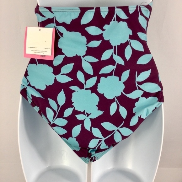 Kate Spade New York Geranium Grove Belted Plunge Halter One-Piece Size XS NWT - Picture 10 of 10